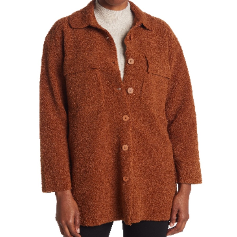 For The Republic Faux-Sherpa Jacket in Chestnut Brown - Picture 3 of 3